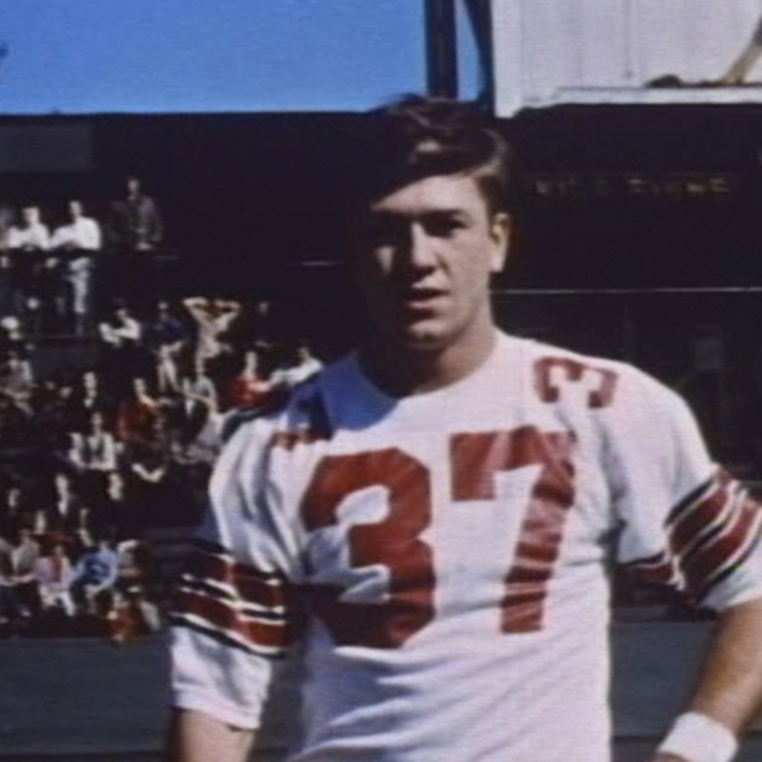Born in St. Edward, Nebraska, Pat Fischer was a highly versatile three-year contributor and team captain for the Cornhuskers, starting at quarterback, halfback, and in the defensive backfield. A dynamic playmaker in the secondary and on special teams, he still holds the Nebraska record for career punt return average at 18.33 yards per return. Fischer's successful career at Nebraska positioned him as one of the finest players produced by the state, leading directly to a remarkable 17-year run in the NFL.